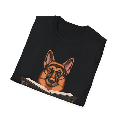 Bücherwurm Deutscher Schäferhund T-Shirt