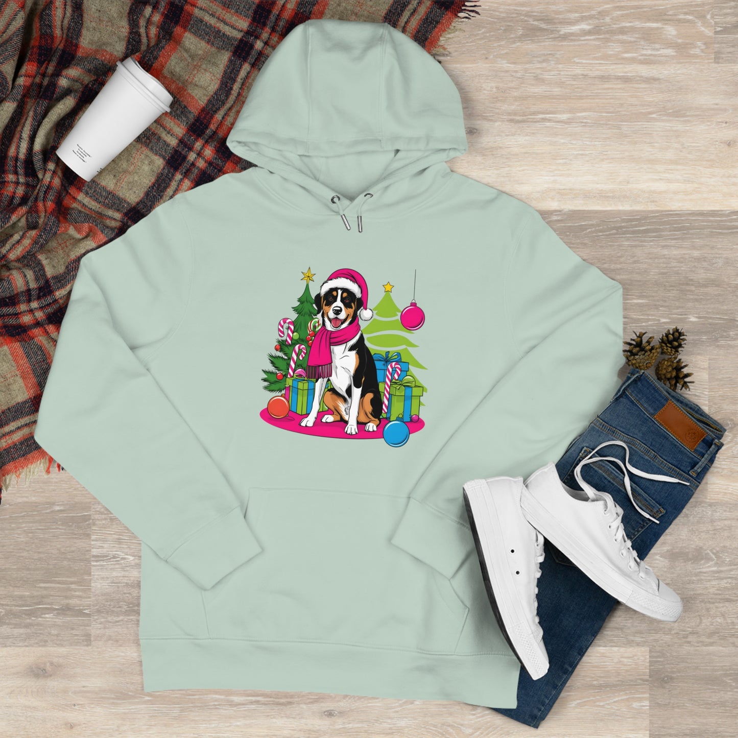 Festive Paws & Candy Canes  | Christmas Hoodie