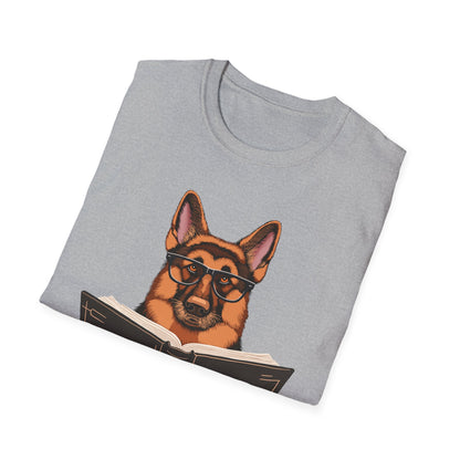 Bücherwurm Deutscher Schäferhund T-Shirt