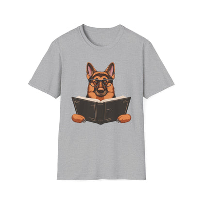 Bücherwurm Deutscher Schäferhund T-Shirt