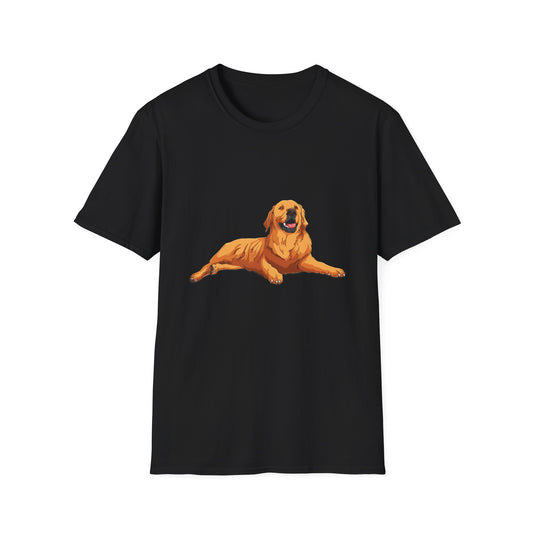 Entspanntes T-Shirt mit Golden Retriever-Motiv