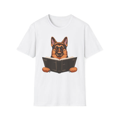 Bücherwurm Deutscher Schäferhund T-Shirt